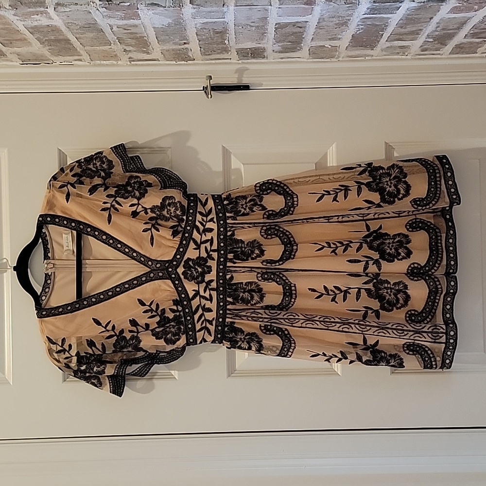 Altar'd State Black and Tan Midi Dress